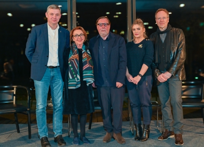 V.l.n.r.: Sascha Feuchert, Dr. Eva Umlauf, Christoph Heubner, Aleksandra Bak-Zawalski und Sven Görtz / Foto: Eva Oertwig für das IAK Berlin